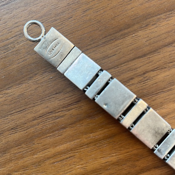 Lois Hill Vintage Granulation Filigree Toggle Sterling Silver Bangle Bracelet - Picture 5 of 8